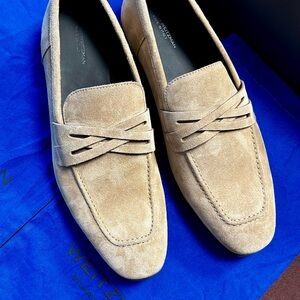 Stuart Weitzman Tan Suede Crisscross Loafers for Men New never worn w Dust Bags